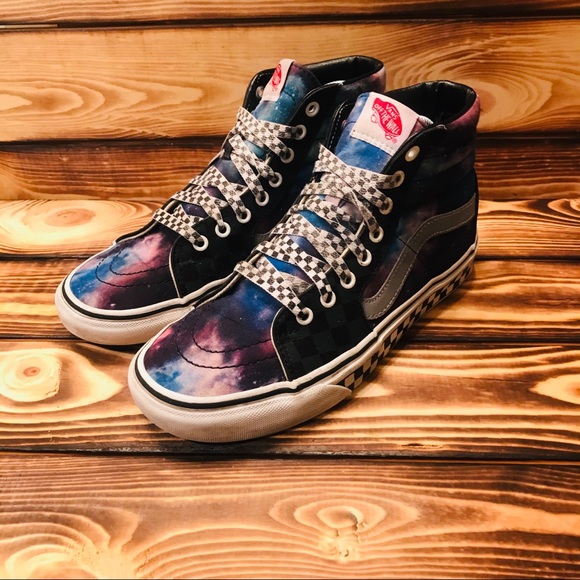 galaxy checkered vans